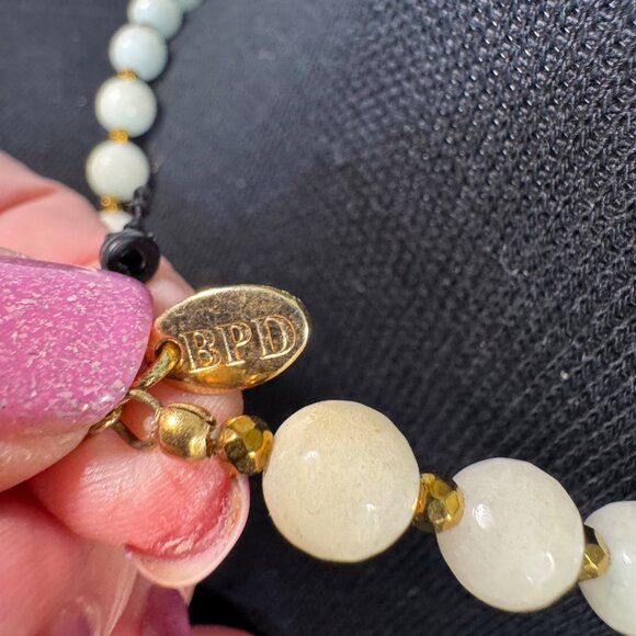 Natural Stone Beads Necklace With Unique Pendant And Tassel Detail By BPD Design - Picture 6 of 6